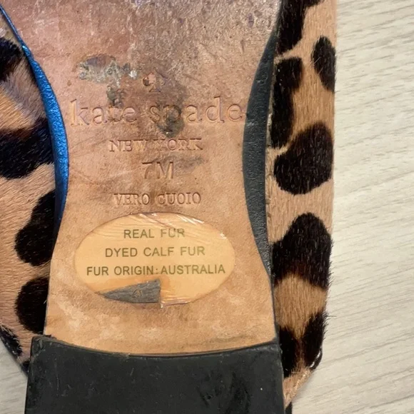 Kate Spade Cece Too Calf Hair Leopard Print Mules Brown Black - Size 7 Medium - Picture 13 of 16